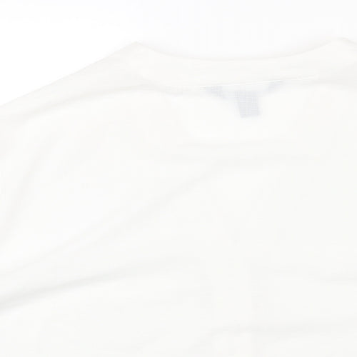 New Look Womens White Polyester Basic Button-Up Size 18 V-Neck
