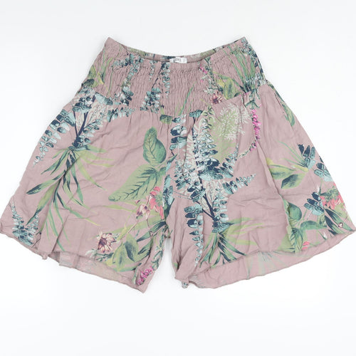 Diverse Womens Purple Floral Viscose Basic Shorts Size 24 in L6 in Regular Pull On