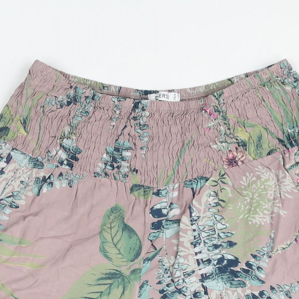 Diverse Womens Purple Floral Viscose Basic Shorts Size 24 in L6 in Regular Pull On
