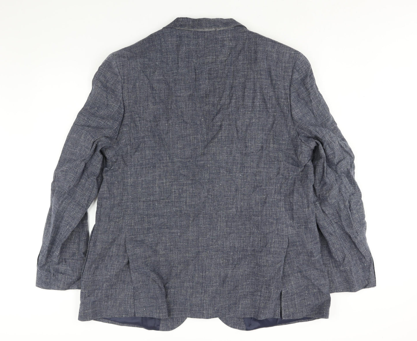 Marks and Spencer Mens Blue Linen Jacket Suit Jacket Size 48 Regular