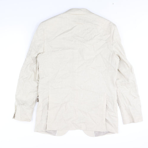 Marks and Spencer Mens Beige Linen Jacket Suit Jacket Size 40 Regular