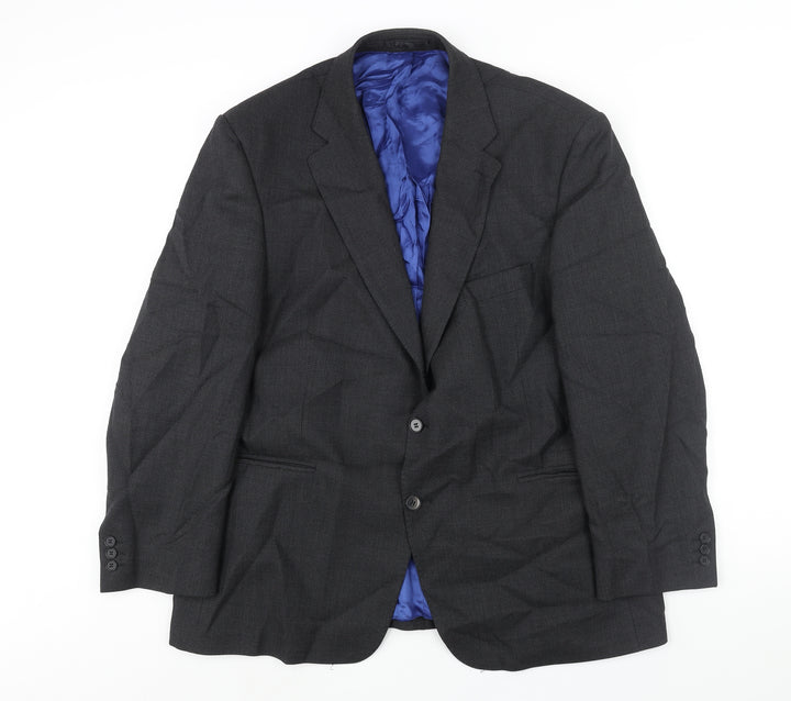 The Label Mens Black Wool Jacket Suit Jacket Size 46 Regular