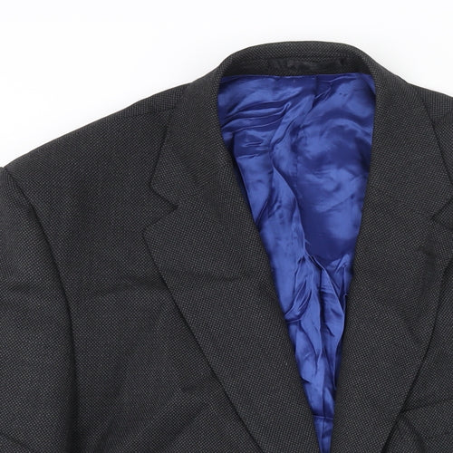 The Label Mens Black Wool Jacket Suit Jacket Size 46 Regular