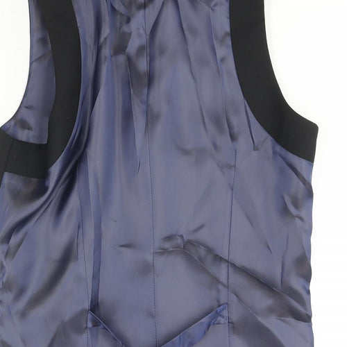 Topman Mens Black Polyester Jacket Suit Waistcoat Size 34 Regular