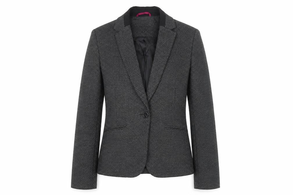 Next Womens Black Geometric Polyester Jacket Suit Jacket Size 8
