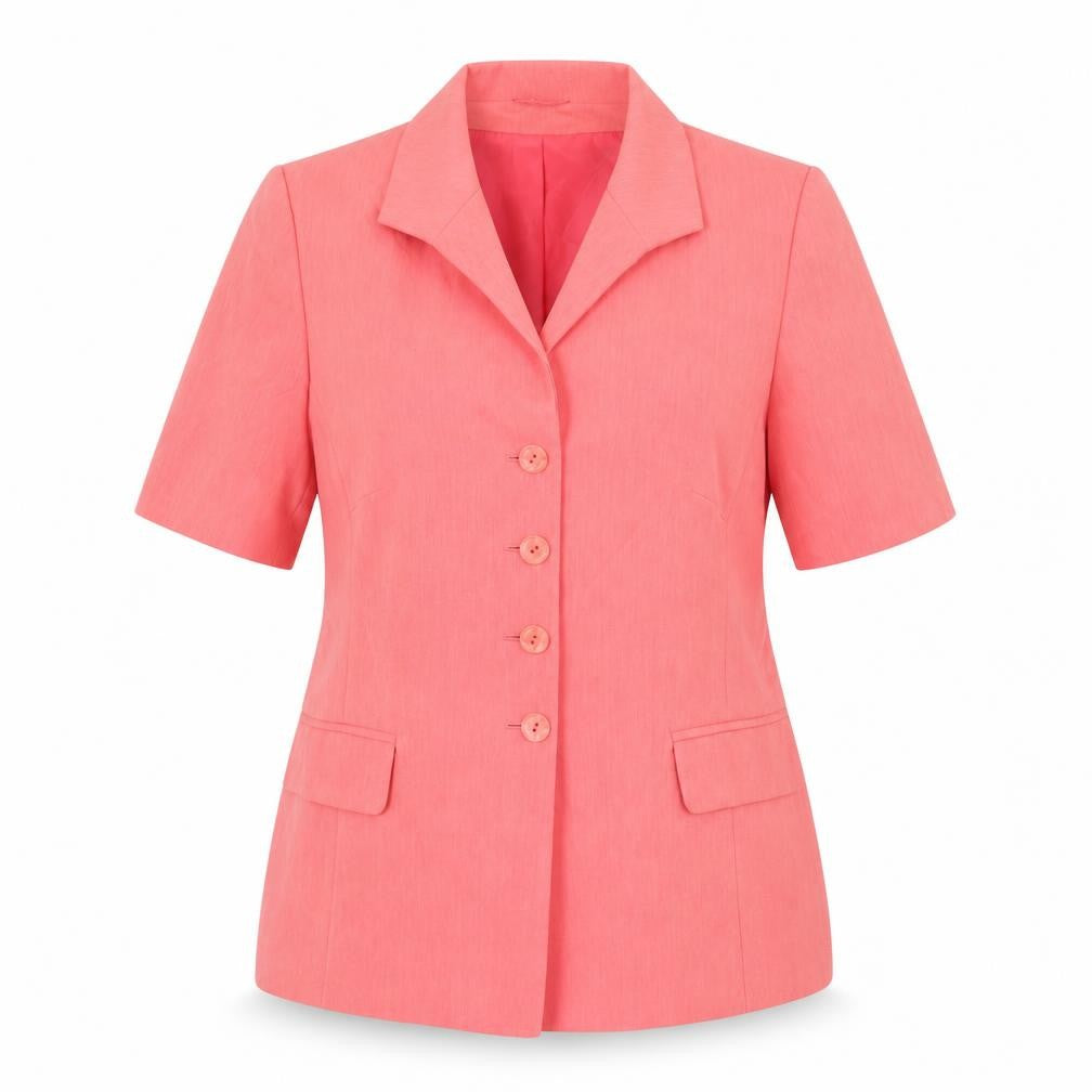 Front view of Berkertex women’s pink jacket, size UK 16, button