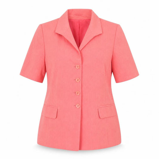 Front view of Berkertex women’s pink jacket, size UK 16, button