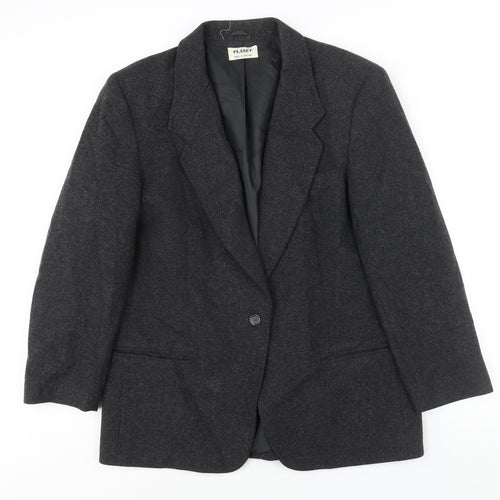 Planet Womens Grey Jacket Blazer Size 16 Button