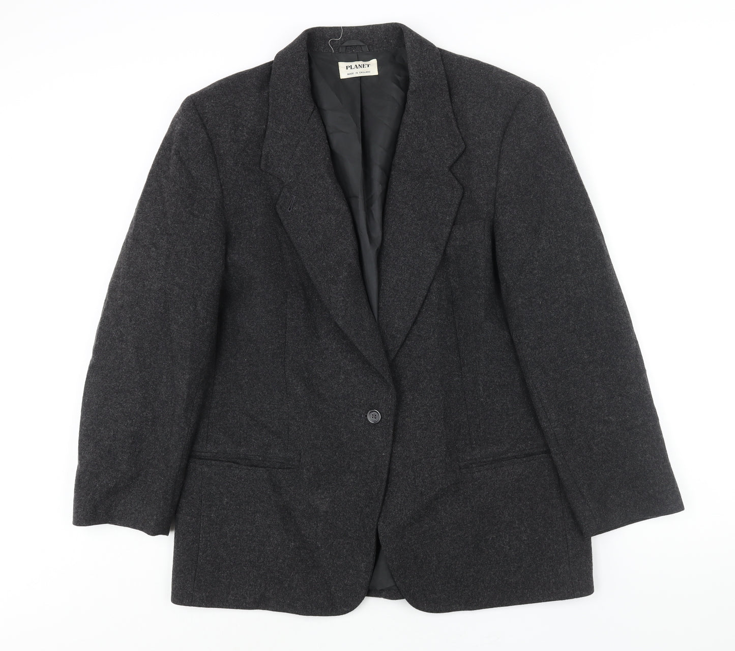 Planet Womens Grey Jacket Blazer Size 16 Button