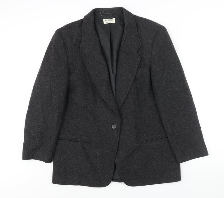 Planet Womens Grey Jacket Blazer Size 16 Button