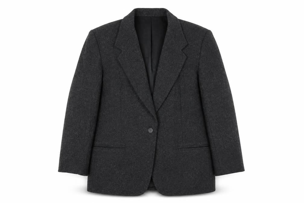 Front view of Planet women’s grey jacket blazer, size UK 16, button