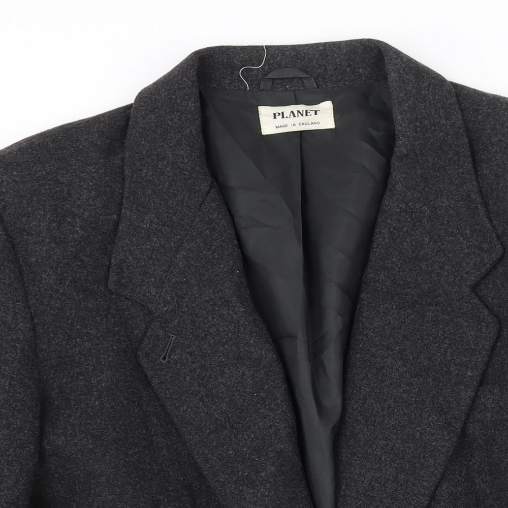 Planet Womens Grey Jacket Blazer Size 16 Button