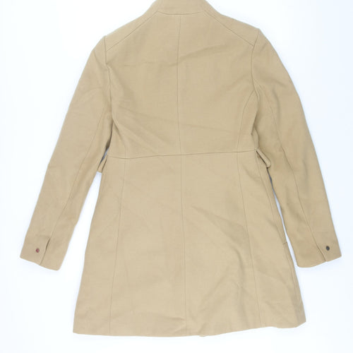 Stradivarius Womens Beige Overcoat Coat Size M Zip