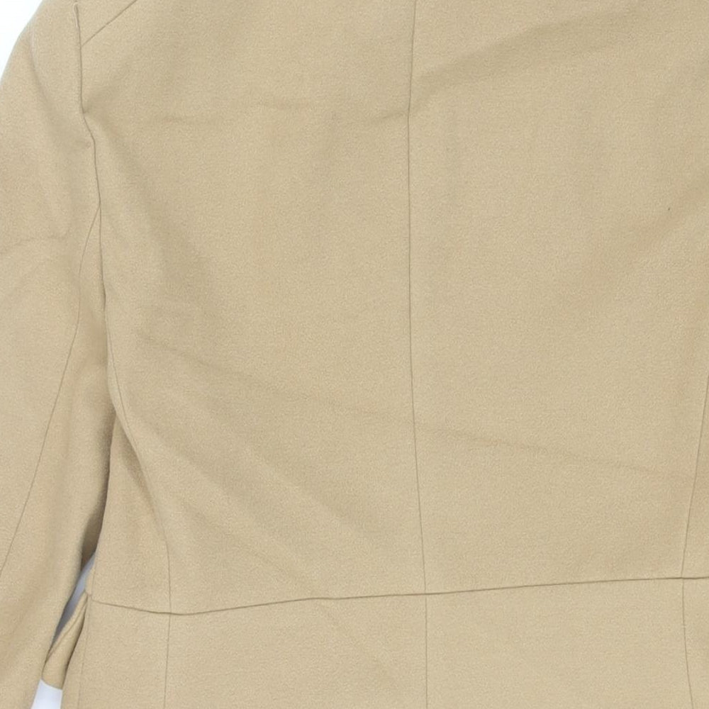 Stradivarius Womens Beige Overcoat Coat Size M Zip
