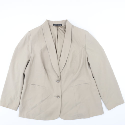Joanna Hope Womens Beige Jacket Blazer Size 20 Button