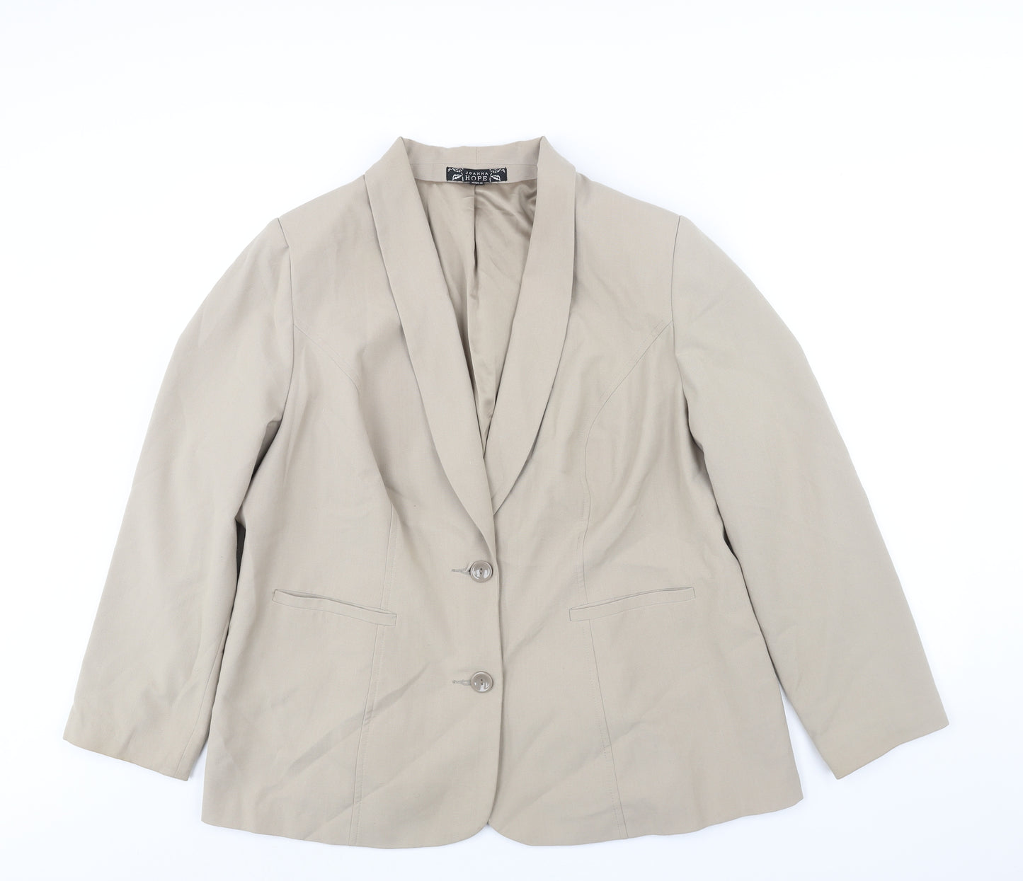 Joanna Hope Womens Beige Jacket Blazer Size 20 Button