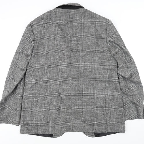 Marks and Spencer Mens Black Check Viscose Jacket Suit Jacket Size 48 Regular