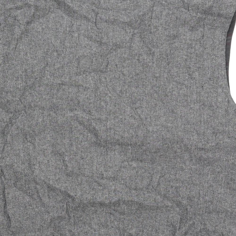 Cotton Traders Mens Grey Check Jacket Waistcoat Size 2XL Button