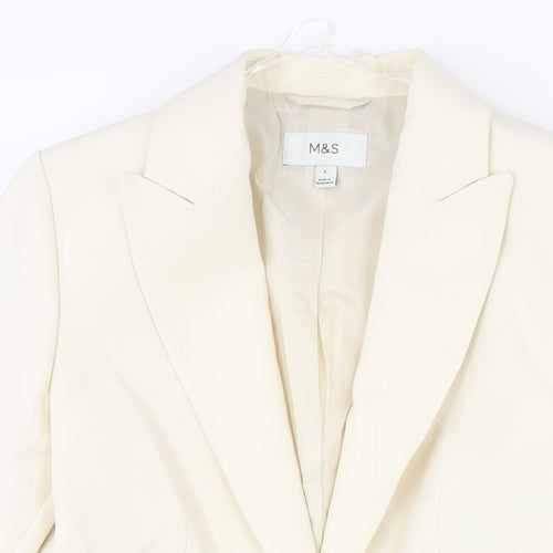 Marks and Spencer Womens Ivory Polyester Jacket Suit Jacket Size 8