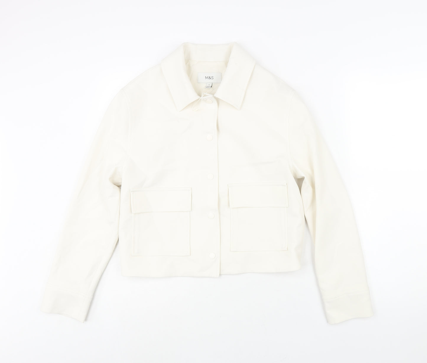 Marks and Spencer Womens Ivory Jacket Size 8 Snap