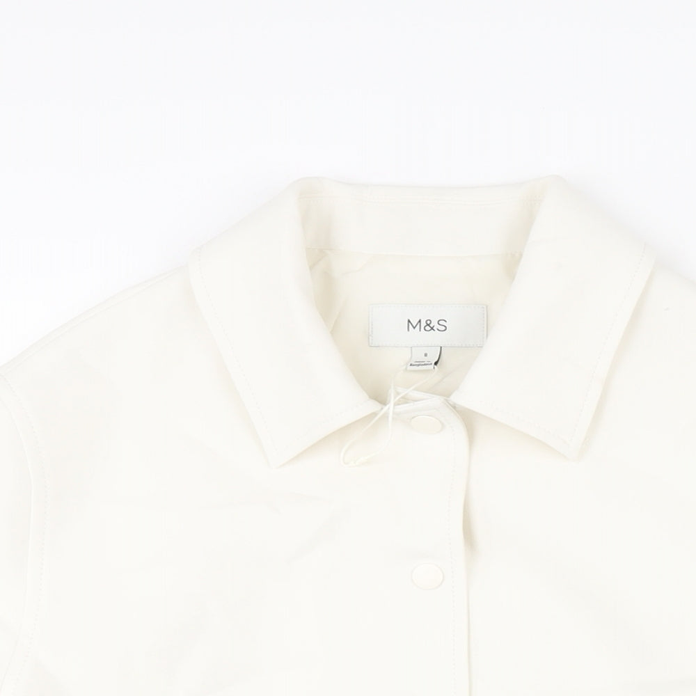 Marks and Spencer Womens Ivory Jacket Size 8 Snap