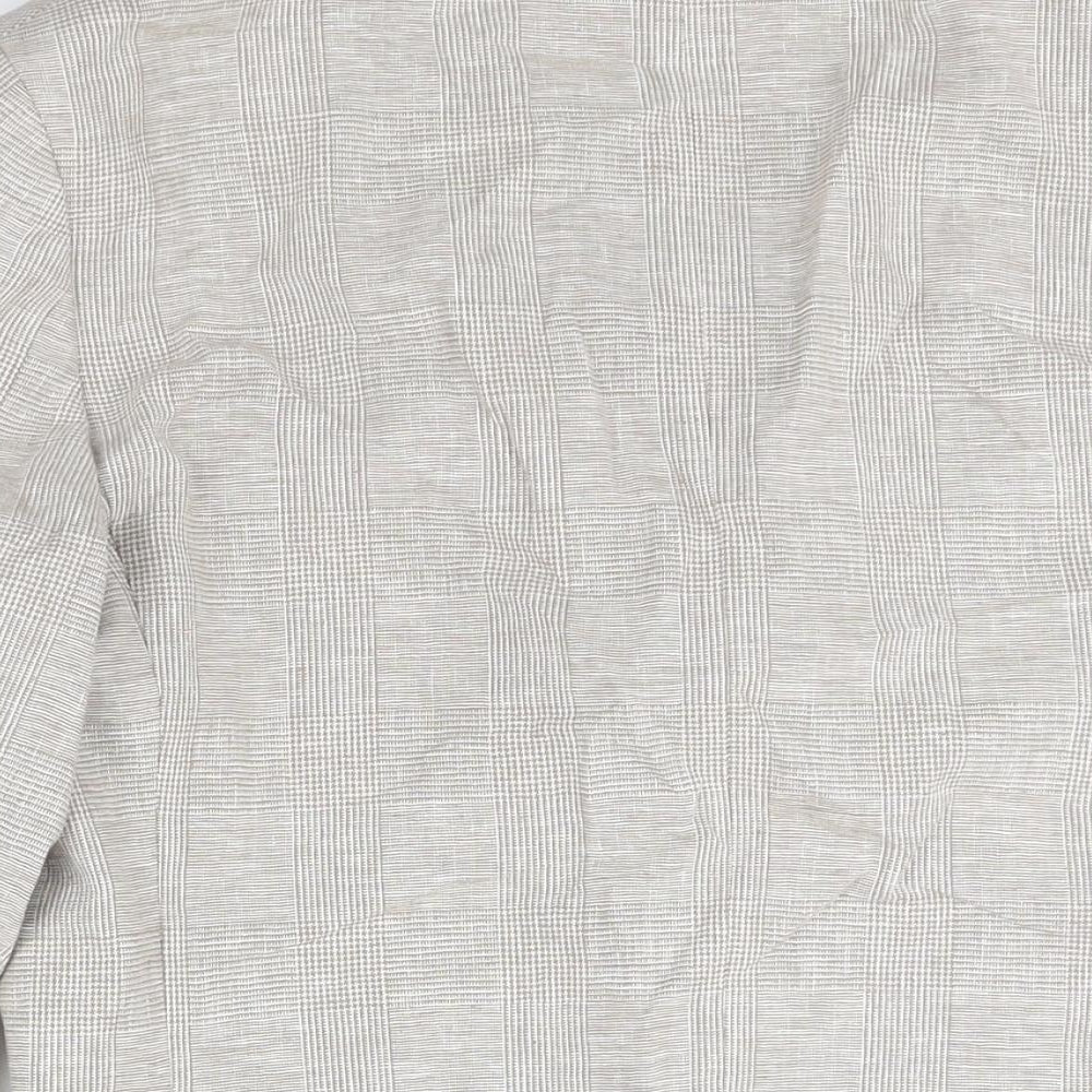 Marks and Spencer Mens Beige Check Linen Jacket Suit Jacket Size 38 Regular