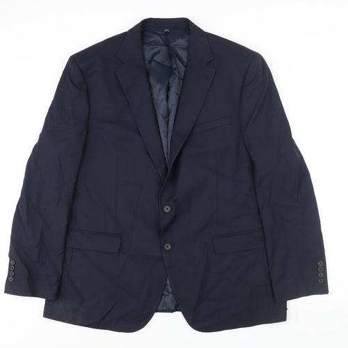 Marks and Spencer Mens Blue Polyester Jacket Suit Jacket Size 46 Regular