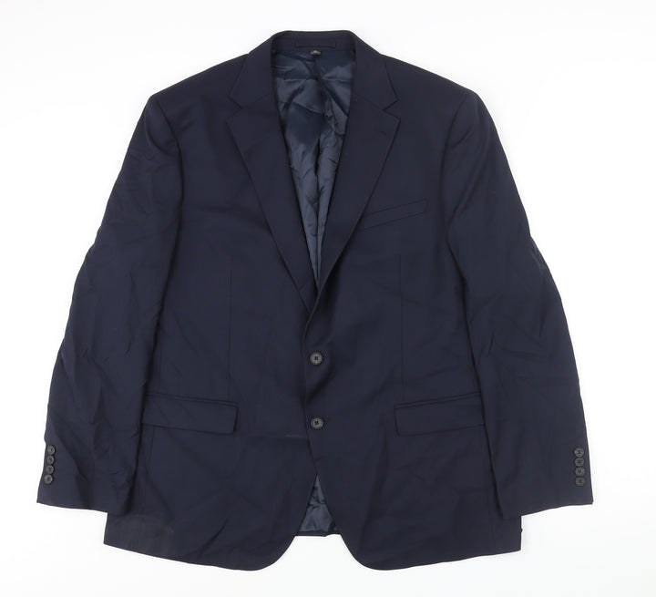 Marks and Spencer Mens Blue Polyester Jacket Suit Jacket Size 46 Regular