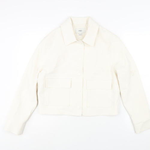 Marks and Spencer Womens Ivory Jacket Size 10 Snap