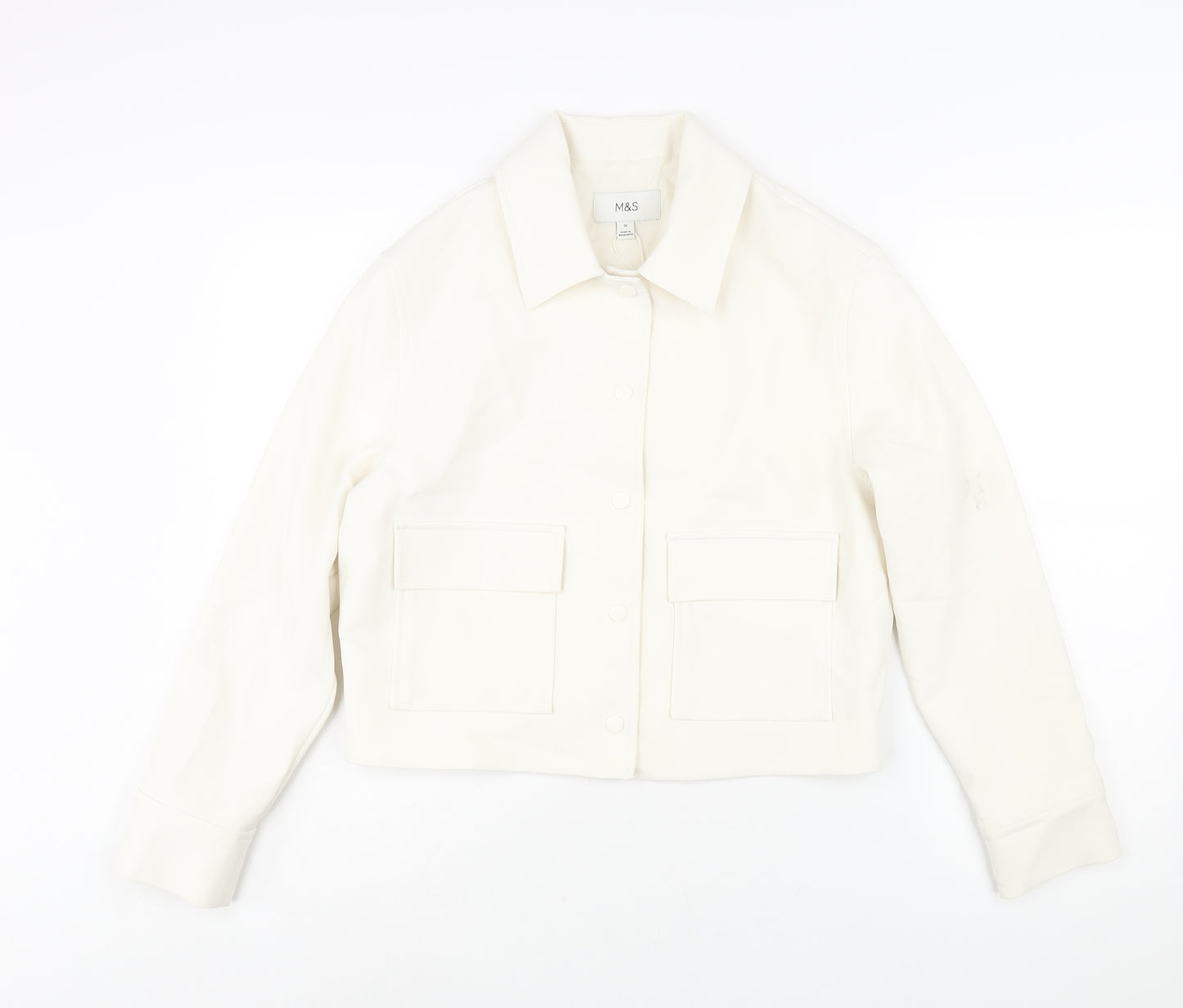 Marks and Spencer Womens Ivory Jacket Size 10 Snap