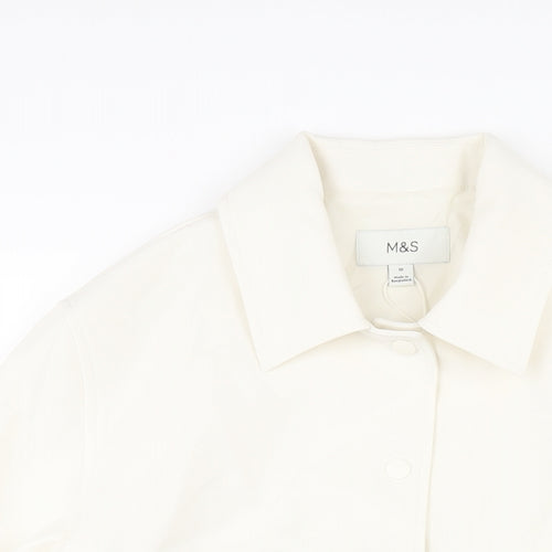 Marks and Spencer Womens Ivory Jacket Size 10 Snap