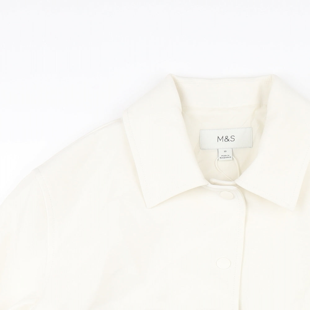 Marks and Spencer Womens Ivory Jacket Size 10 Snap