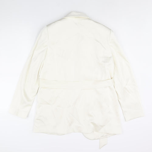 Marks and Spencer Womens Ivory Jacket Blazer Size 12 Tie - Belted