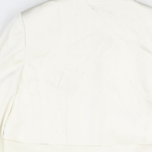 Marks and Spencer Womens Ivory Jacket Blazer Size 12 Tie - Belted