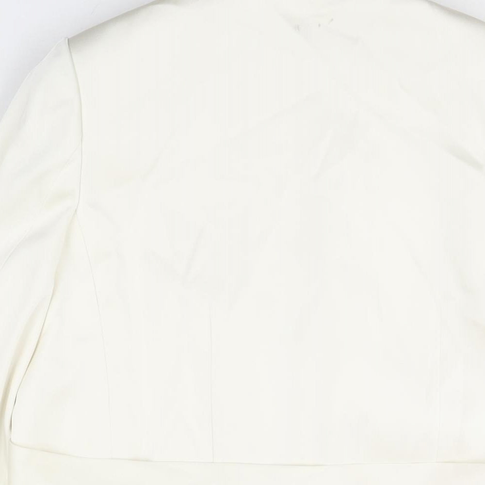 Marks and Spencer Womens Ivory Jacket Blazer Size 12 Tie - Belted
