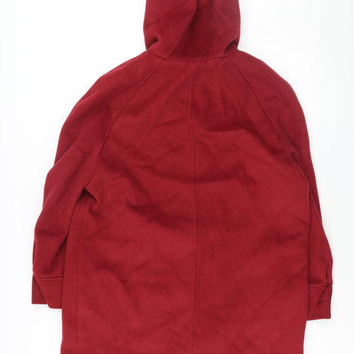 Marks and Spencer Womens Red Parka Coat Size 14 Zip - Hooded