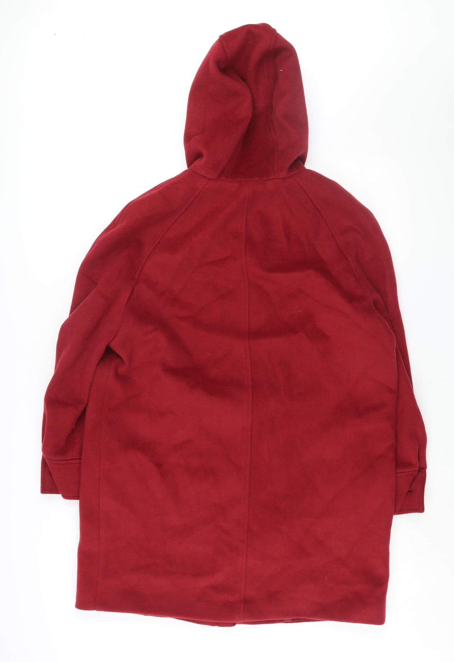 Marks and Spencer Womens Red Parka Coat Size 14 Zip - Hooded