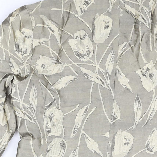 JFW Womens Grey Floral Jacket Blazer Size 10 Button
