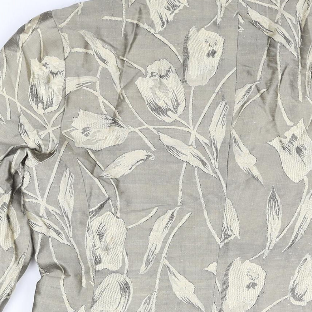 JFW Womens Grey Floral Jacket Blazer Size 10 Button