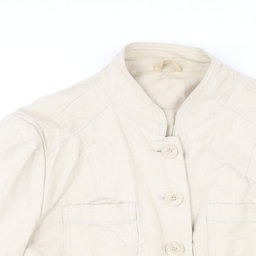 Wallis Womens Beige Jacket Size 14 Button