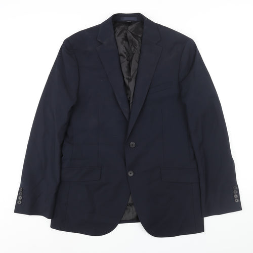Autograph Mens Blue Wool Jacket Suit Jacket Size 40 Regular