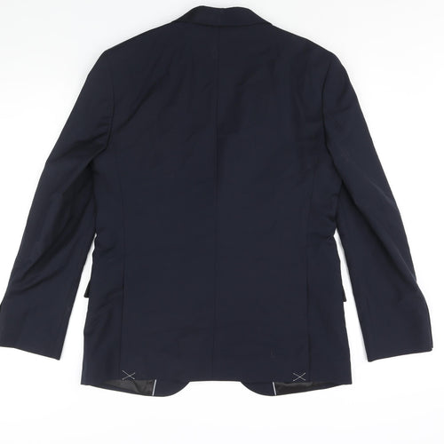 Autograph Mens Blue Wool Jacket Suit Jacket Size 40 Regular