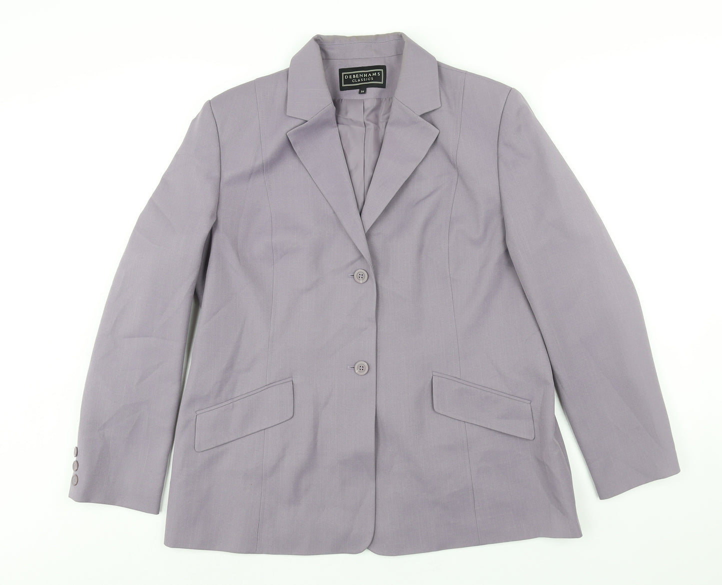 Debenhams Womens Purple Jacket Size 16 Button