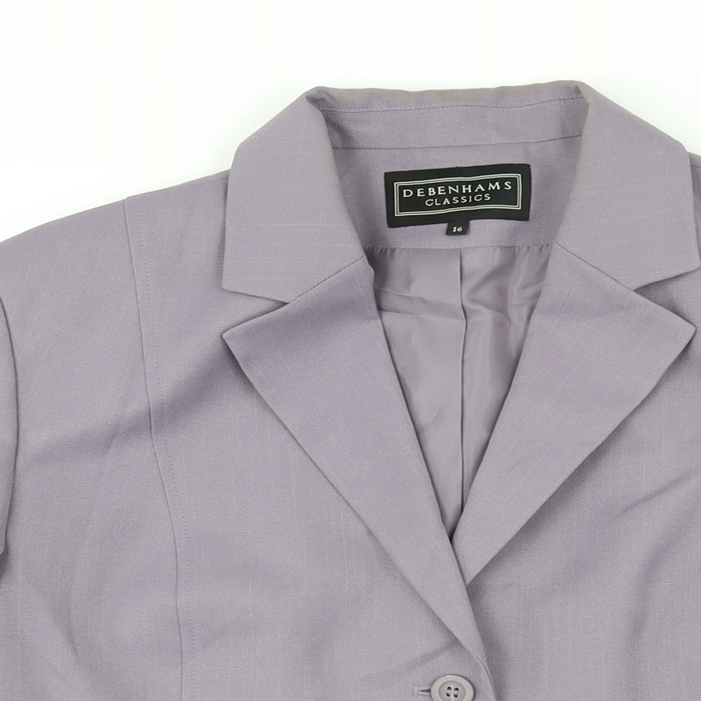 Debenhams Womens Purple Jacket Size 16 Button