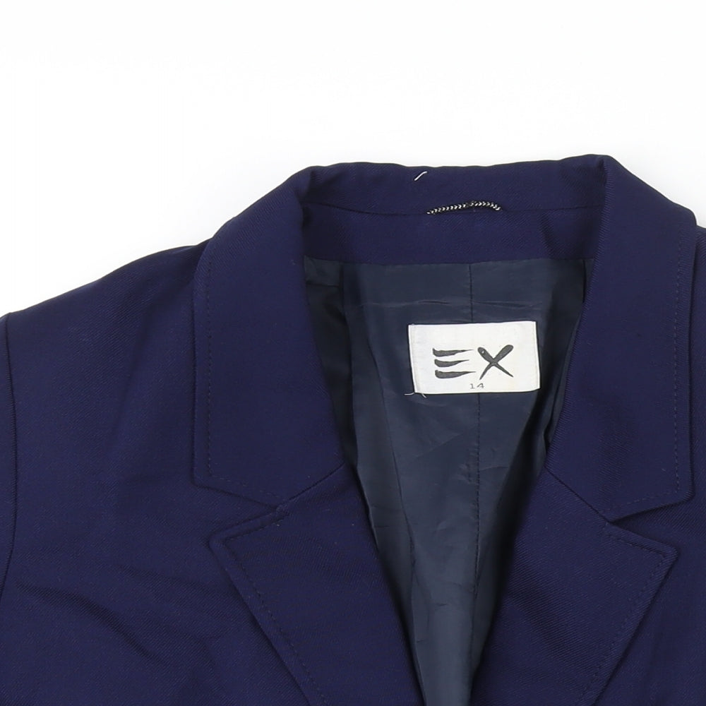 EX Womens Blue Jacket Blazer Size 14 Button