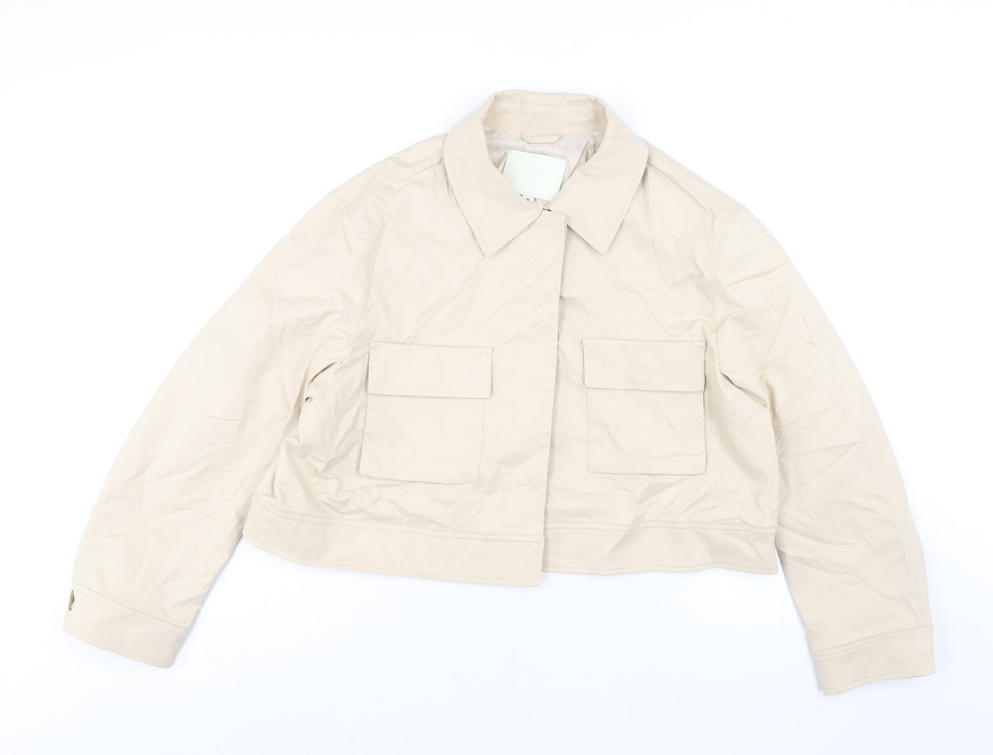 Autograph Womens Beige Jacket Size 18 Button