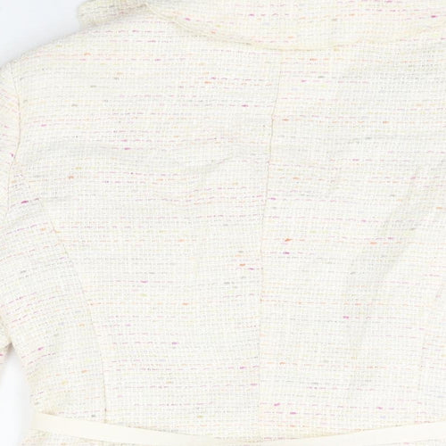 Nexst Womens Ivory Jacket Size 12 Hook & Eye - Frill Belted
