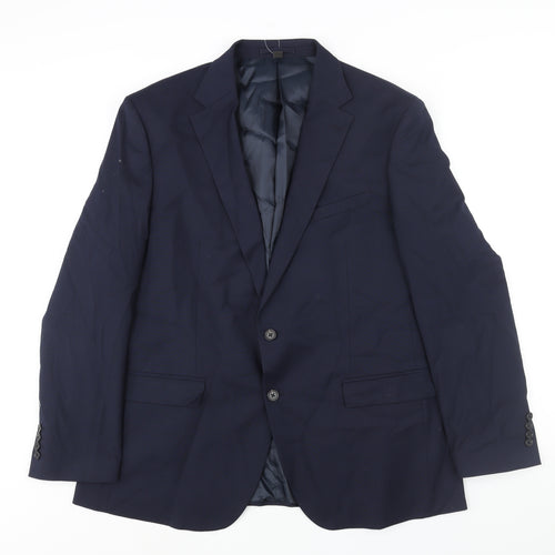 Marks and Spencer Mens Blue Polyester Jacket Suit Jacket Size 46 Regular