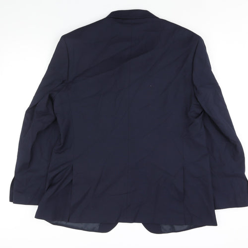Marks and Spencer Mens Blue Polyester Jacket Suit Jacket Size 46 Regular
