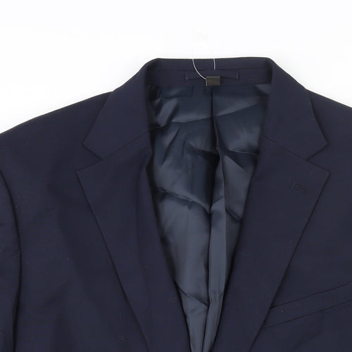 Marks and Spencer Mens Blue Polyester Jacket Suit Jacket Size 46 Regular